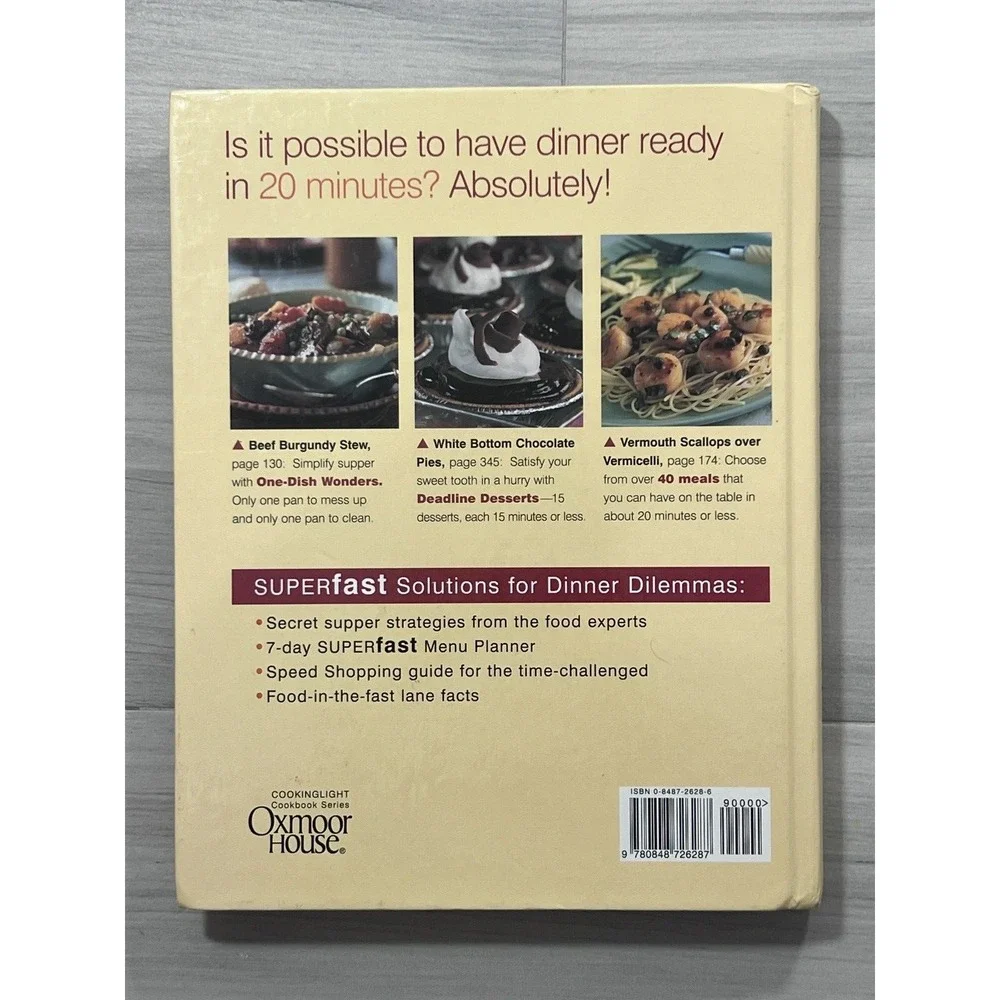 Cooking Light Superfast Suppers Hardcover Cookbook 20 Minute Meals 368 Pages
